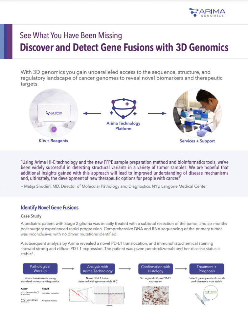 Application Brochure Discover And Detect Gene Fusions With 3d Genomics Arima Genomics 1532